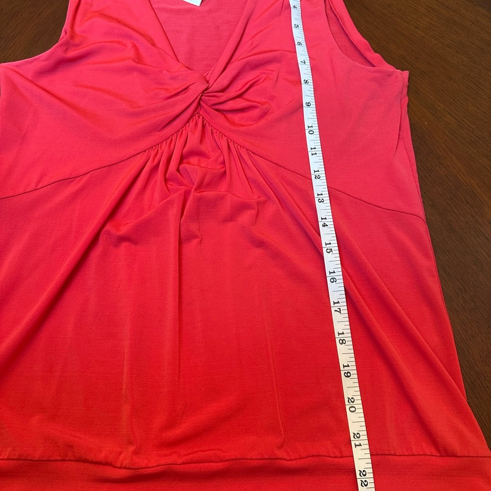 Lida Baday Italian Designer Sleeveless Twist-Front Top | Red - Picture 5 of 8